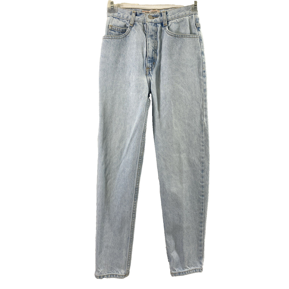 Vintage Guess Jeans Girls Sz 14 Light Wash Denim Straight Holes Distress Hi Rise